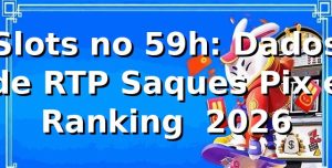 Slots no 59h: Dados de RTP, Saques Pix e Ranking 📊 2026